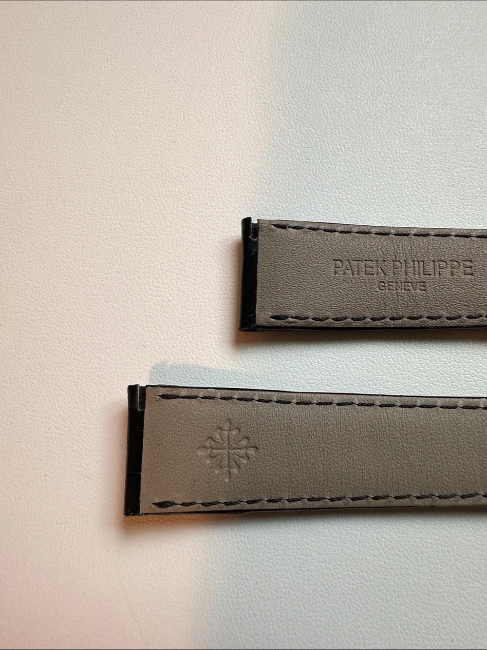 Patek Philippe Glossy Black Crocodile-Style Leather Watch Strap